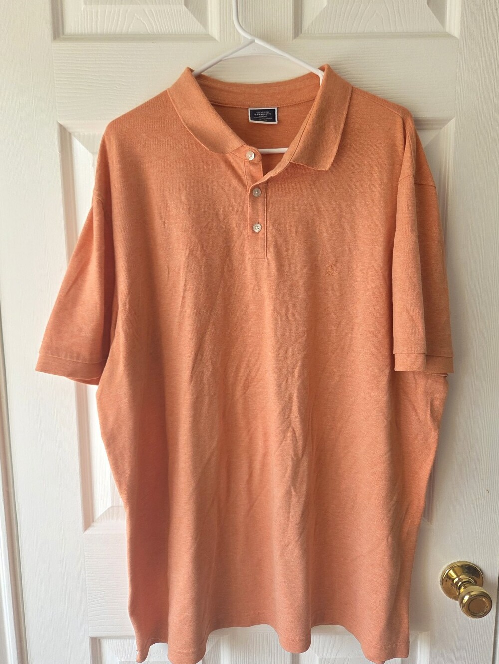 Charles Tyrwhitt Men's Polo Shirt XXL Salmon Short Sleeve Cotton Blend Logo